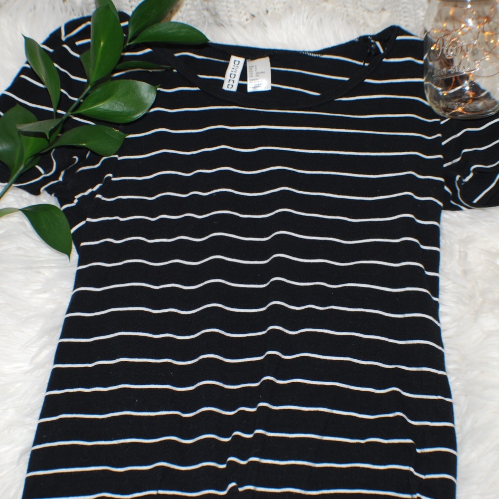 Black and White Striped Top